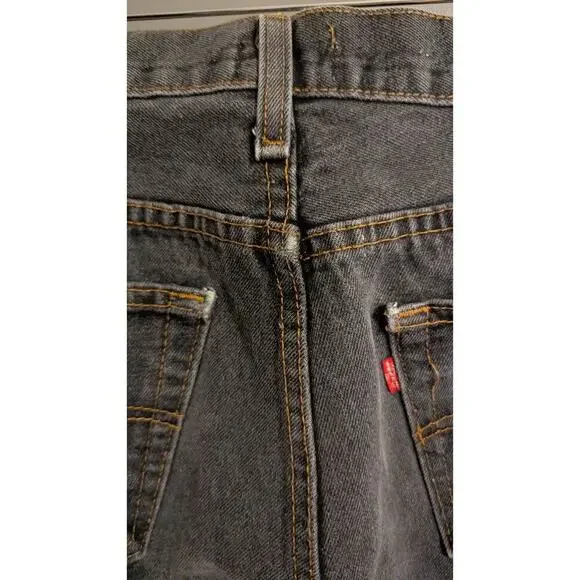 Levis 501 Jeans Mens 36x30 Pants Black Wash Workwear Faded Button Fly #499 - Picture 10 of 14